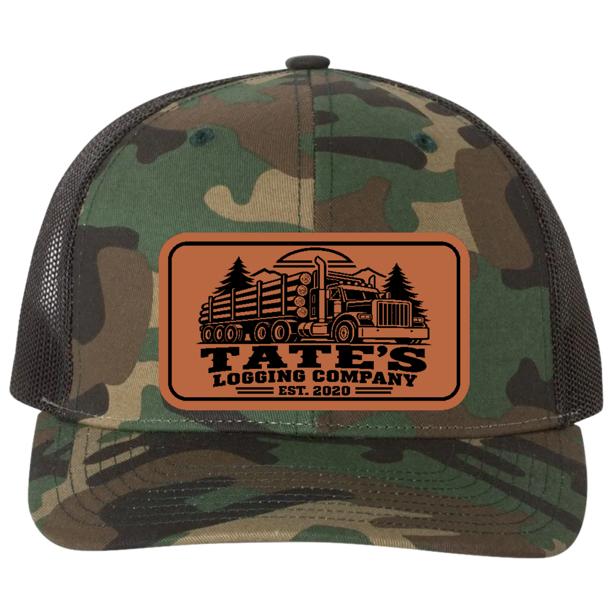 Tate's Logging Log Truck Leather Patch