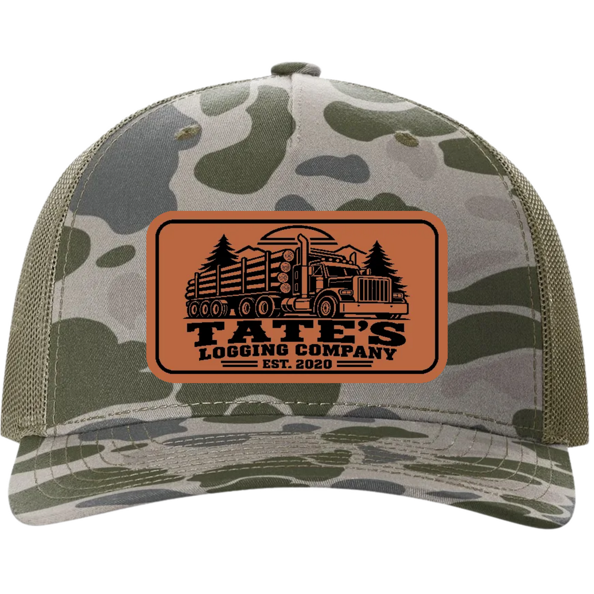 Tate's Logging Log Truck Leather Patch