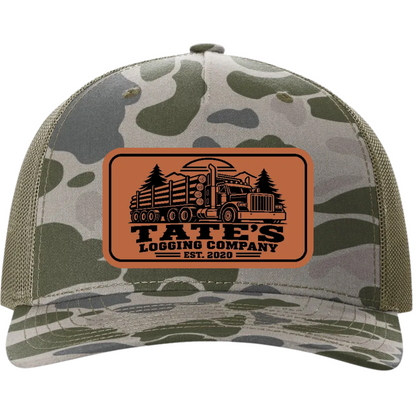 Tate's Logging Log Truck Leather Patch