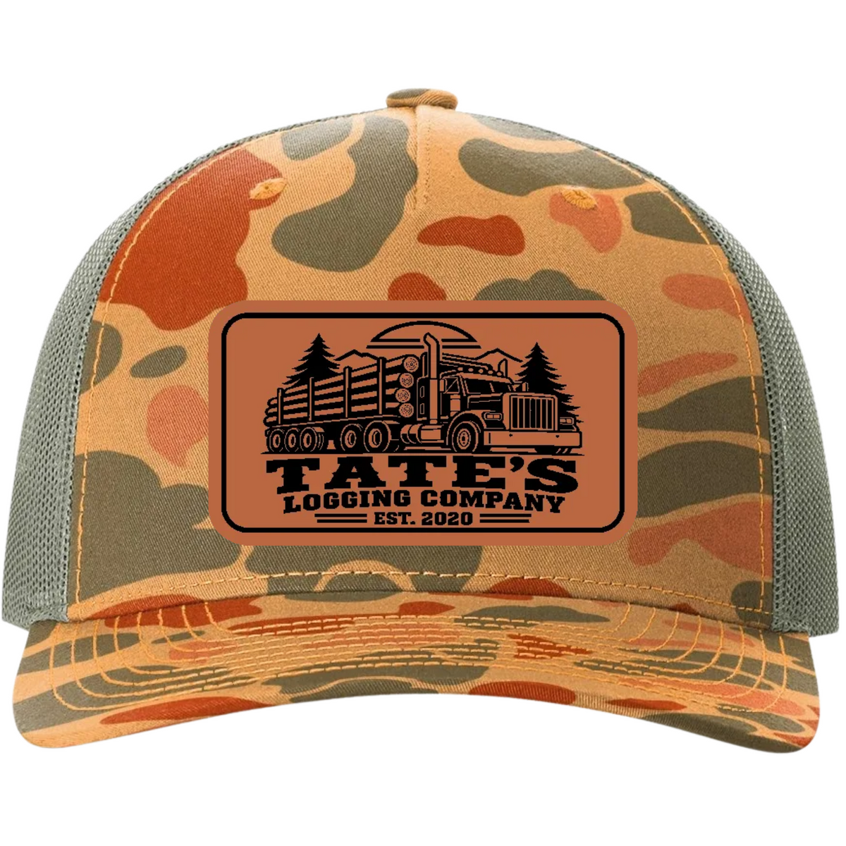 Tate's Logging Log Truck Leather Patch